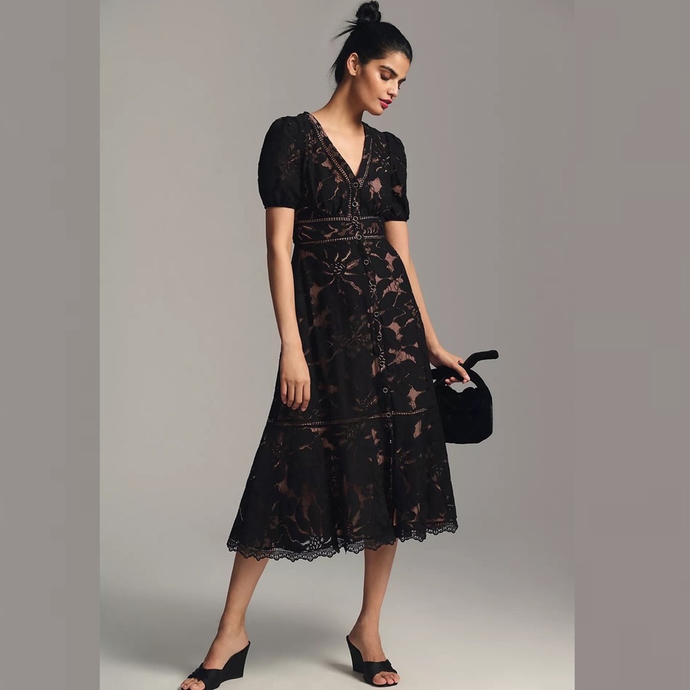 The Ophelia Puff-Sleeve Lace Dress
By Anthropologie